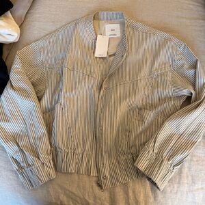 Mango Striped Light Bomber Jacket